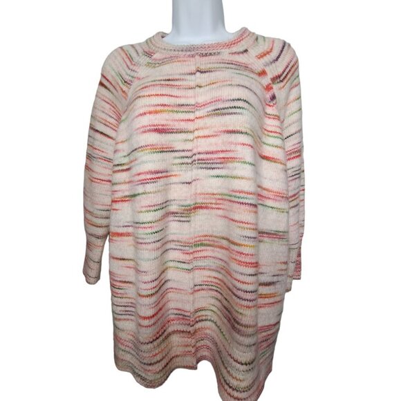 Lou & Grey for Loft Pink Space Dye Rainbow Pullover Sweater with Slits XS/S - Picture 1 of 5